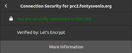 Let's encrypt on PRC2 website