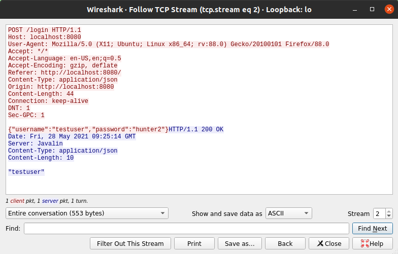 Wireshark tcp stream